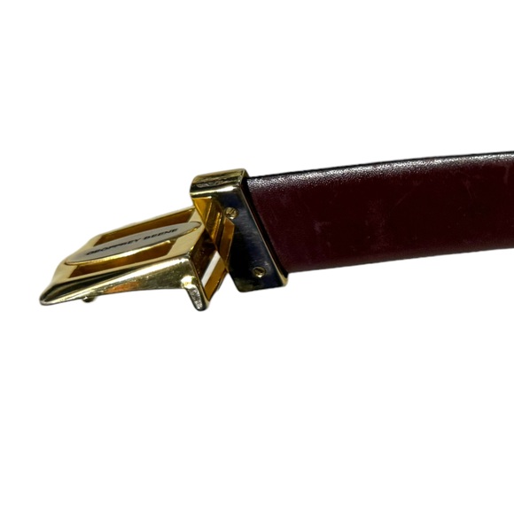 Geoffrey Beene leather belt Reversible Smooth 44 Italy Brown Gold Silver - Picture 7 of 11